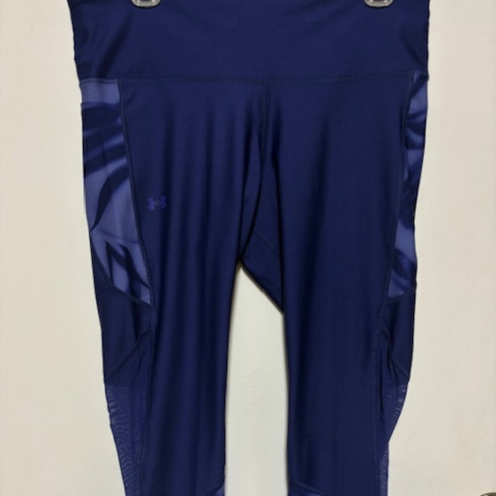 NEW Under Armour Heatgear Blue Compression Womens Pocket . Sz. Leggins. XL